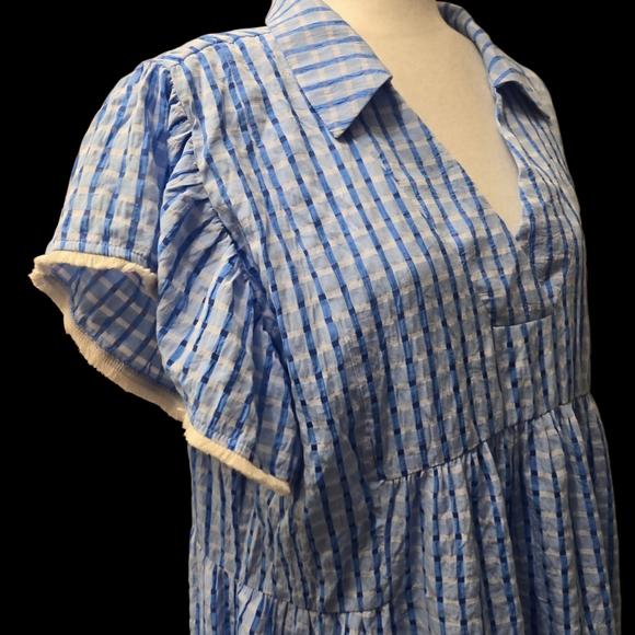 THML Blue Striped Tiered Dress - Picture 3 of 6